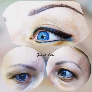 Régi, formailag elrontott szemhéj tetoválás újragondolva