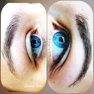 Japán szálas szemöldök tetoválás szempilla sűrítéssel tetoválva